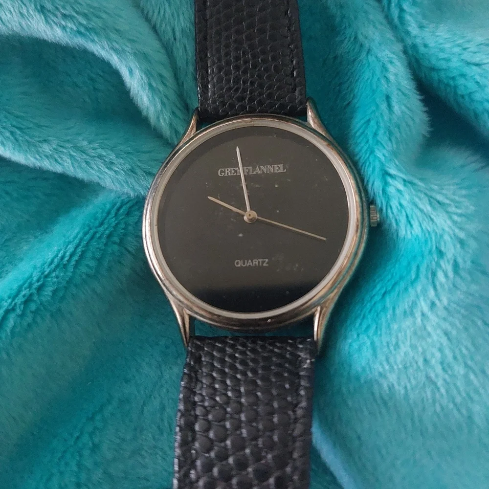 Grey Flannel Mens Quartz Black Wrist Watch, Estate Jewelry